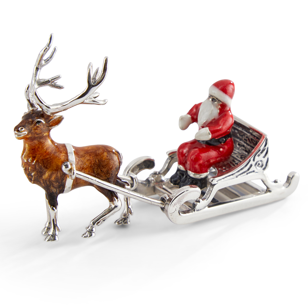 SANTA ON A SLEIGH WITH REINDEER